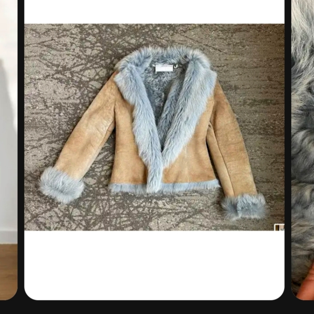 Ermanno Scervino Tan and Blue Teddy Jacket